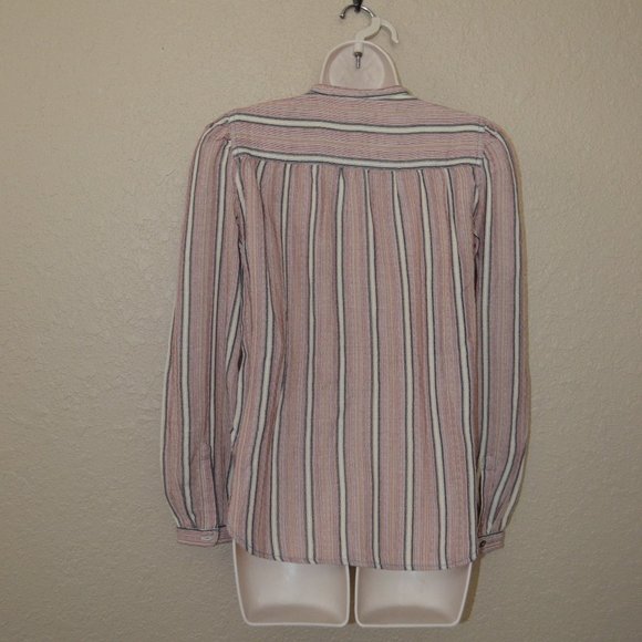 Zadig & Voltaire Teda Raye Striped Embroidered Long Sleeve Blouse - Picture 7 of 9